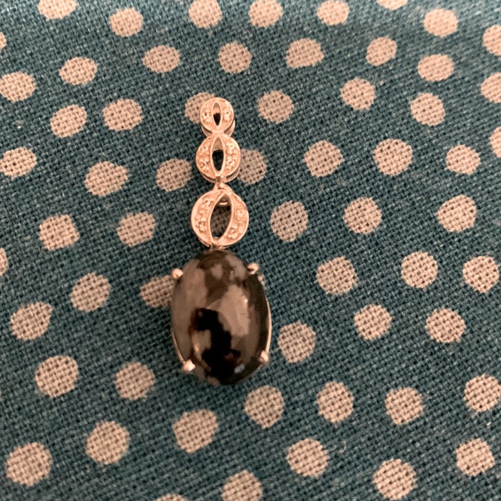 Sterling silver and snowflake obsidian Pendant
